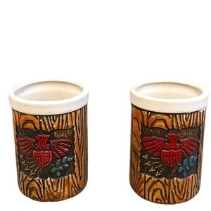 Vintage Napcoware Era American Eagle Colonial Themed Glasses‎